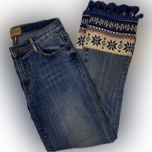 Driftwood “Candace” Embroidered Tassel Hem Jeans | Size 25